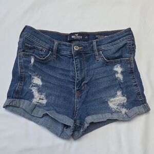 Hollister Women's Distressed Blue Jean Shorts